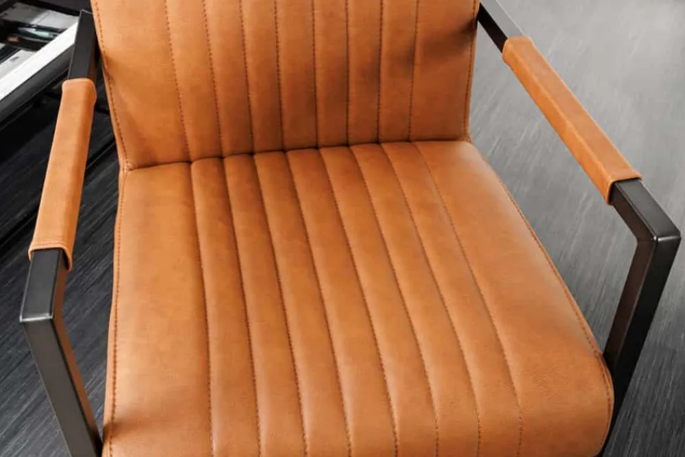 Riess-Ambiente Freischwinger|Stühle > Moderner Freischwinger Stuhl BIG ASTON Echtleder vintage cognac Taschenfederkern Metall
