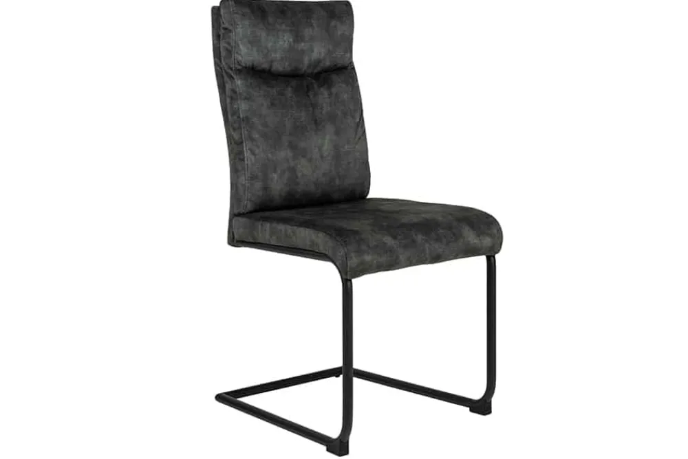 Riess-Ambiente Freischwinger|Stühle > Moderner Freischwinger Stuhl COMFORT grün Samt mit Komfortgriff