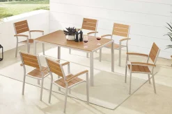 Riess-Ambiente Stühle|Gartenstühle > Moderner Gartenstuhl DESIGNO natur greige Aluminium stapelbar wetterfest