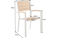 Riess-Ambiente Stühle|Gartenstühle > Moderner Gartenstuhl DESIGNO natur greige Aluminium stapelbar wetterfest