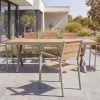 Riess-Ambiente Gartenstühle > Moderner Gartenstuhl DESIGNO 90cm natur greige Aluminium stapelbar wetterfest