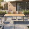 Riess-Ambiente Gartentische > Moderner Gartentisch DESIGNO 205cm natur greige Aluminium wetterfest Outdoor-Esstisch