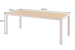 Riess-Ambiente Gartentische > Moderner Gartentisch DESIGNO 205cm natur greige Aluminium wetterfest Outdoor-Esstisch