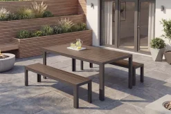 Riess-Ambiente Gartentische > Moderner Gartentisch DESIGNO 205cm dunkelbraun schwarz Aluminium wetterfest