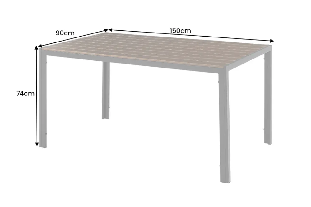Riess-Ambiente Skandinavisch|Esstische > Moderner Gartentisch DESIGNO 150cm dunkelbraun schwarz Aluminium wetterfest