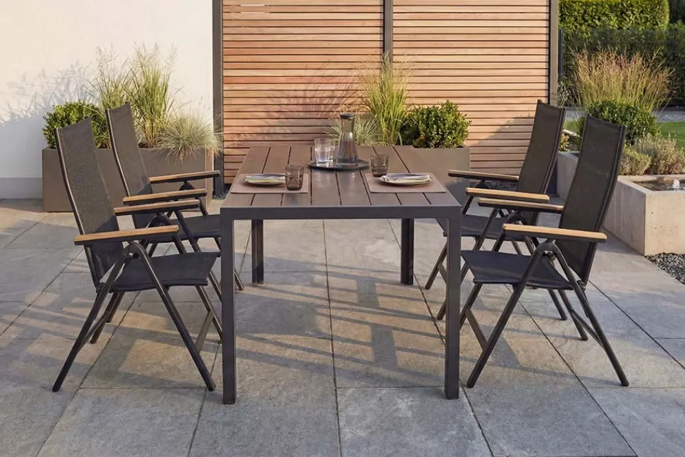 Riess-Ambiente Esstische|Gartentische > Moderner Gartentisch DESIGNO 150cm anthrazit schwarz Aluminium wetterfest Outdoor Esstisch