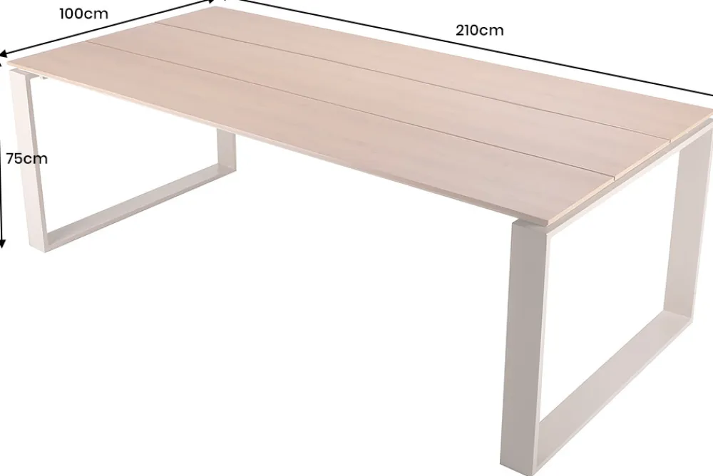 Riess-Ambiente Skandinavisch|Gartentische > Moderner Gartentisch FLOATING 210cm greige Aluminium wetterfest Outdoor Esstisch