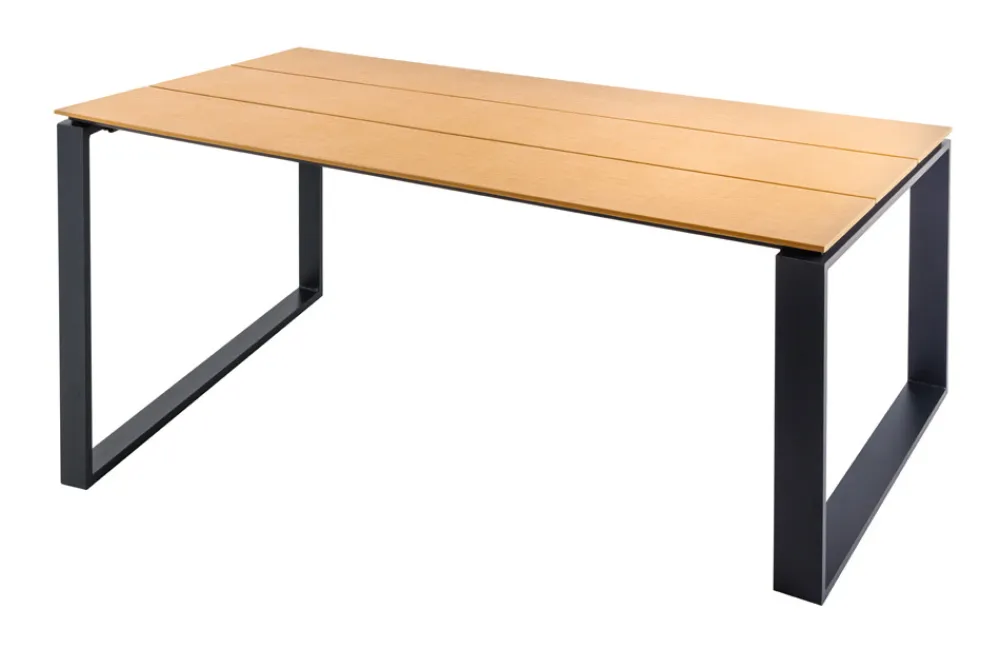 Riess-Ambiente Industrial Loft|Esstische > Moderner Gartentisch FLOATING 210cm natur schwarz Aluminium wetterfest Outdoor Esstisch