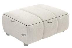 Riess-Ambiente Polsterhocker|Sitzhocker > Moderner Hocker ADLON 100cm champagner greige Bouclé Federkern Fußhocker Sitzhocker