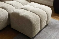 Riess-Ambiente Polsterhocker|Sitzhocker > Moderner Hocker CLOUD 100cm champagner greige Bouclé Federkern Fußhocker Sitzhocker