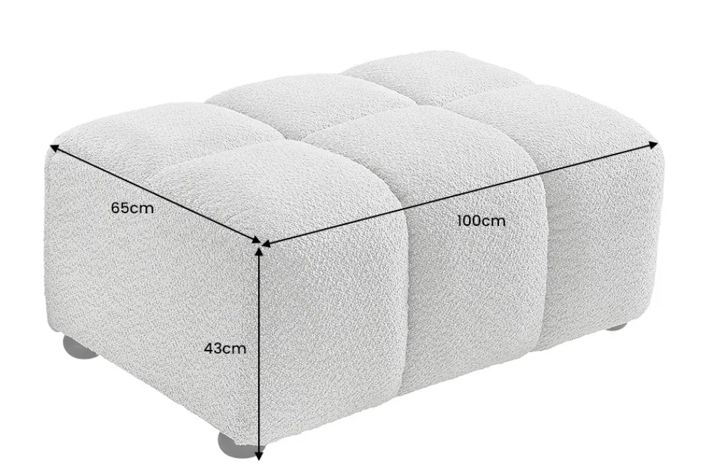 Riess-Ambiente Polsterhocker|Sitzhocker > Moderner Hocker CLOUD 100cm grau Bouclé Federkern Fußhocker Sitzhocker