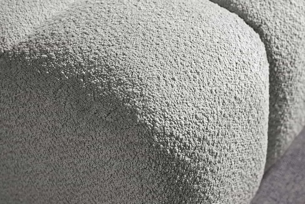 Riess-Ambiente Polsterhocker|Sitzhocker > Moderner Hocker CLOUD 100cm grau Bouclé Federkern Fußhocker Sitzhocker