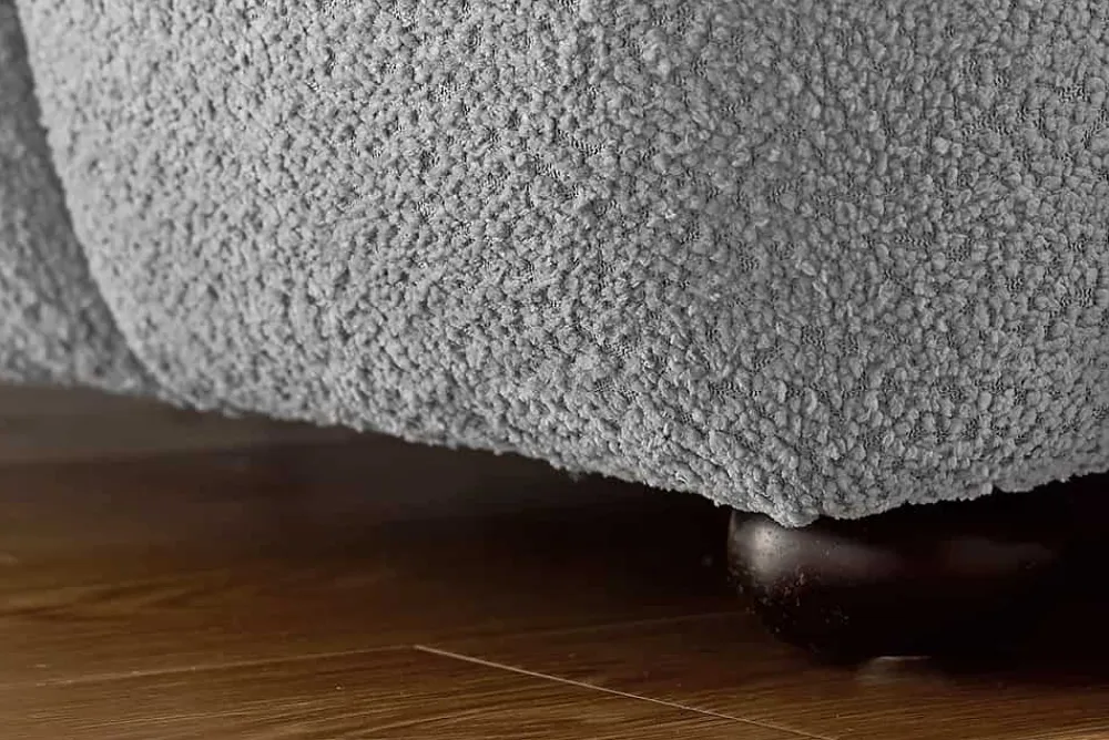 Riess-Ambiente Polsterhocker|Sitzhocker > Moderner Hocker CLOUD 100cm grau Bouclé Federkern Fußhocker Sitzhocker