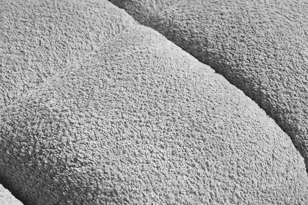 Riess-Ambiente Polsterhocker|Sitzhocker > Moderner Hocker CLOUD 100cm grau Bouclé Federkern Fußhocker Sitzhocker