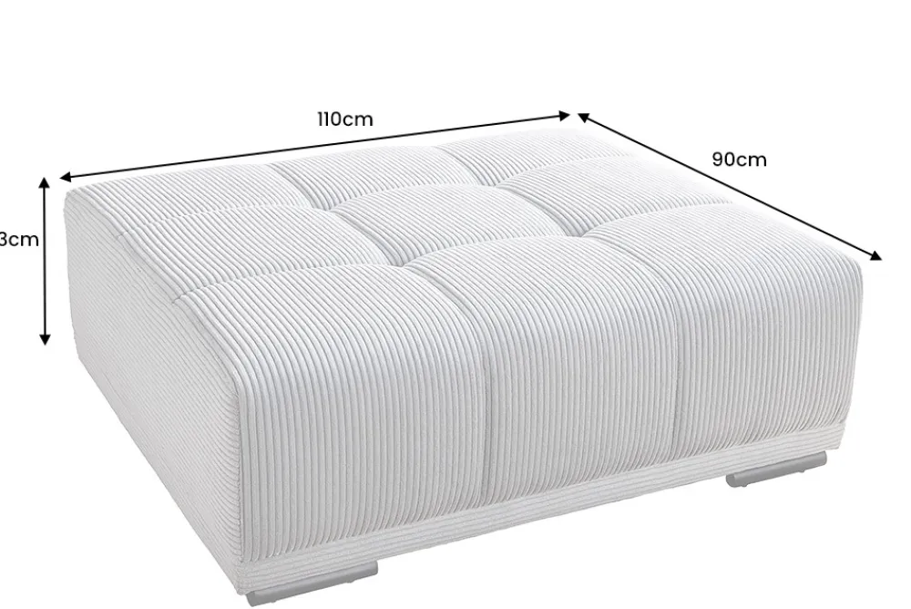 Riess-Ambiente Polsterhocker|Sitzhocker > Moderner Hocker ELEGANCIA 110cm anthrazit Cord Fußhocker Sitzhocker