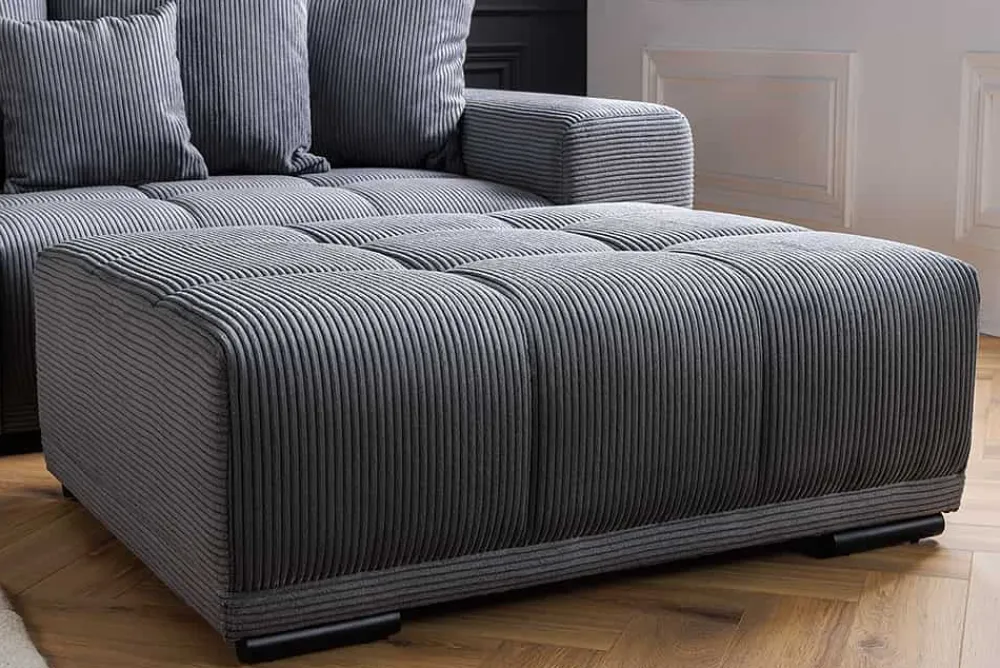 Riess-Ambiente Polsterhocker|Sitzhocker > Moderner Hocker ELEGANCIA 110cm anthrazit Cord Fußhocker Sitzhocker