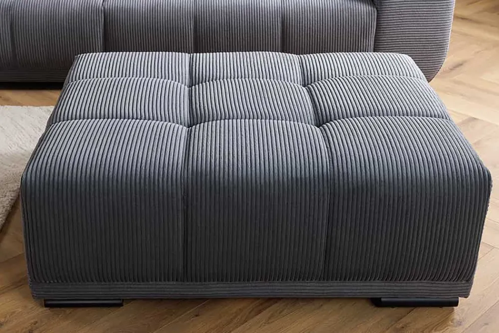Riess-Ambiente Polsterhocker|Sitzhocker > Moderner Hocker ELEGANCIA 110cm anthrazit Cord Fußhocker Sitzhocker