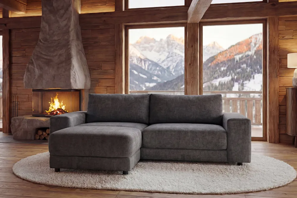 Riess-Ambiente Polsterhocker > Moderner Hocker LOFT 75cm grau Vogue Velours Samt Nosagfederung Taschenfederkern