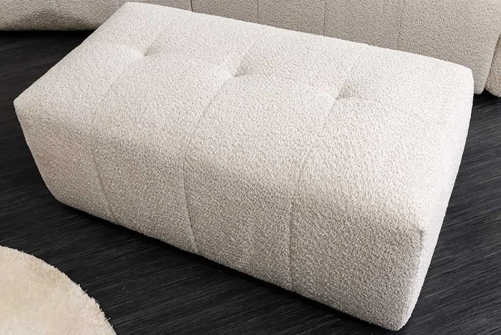 Riess-Ambiente Polsterhocker|Sitzhocker > Moderner Hocker ROYAL 120cm champagner beige Bouclé Federkern Sitzhocker
