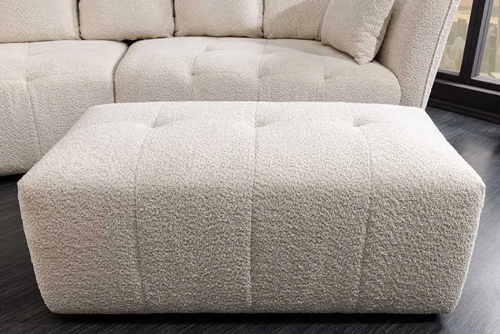 Riess-Ambiente Polsterhocker|Sitzhocker > Moderner Hocker ROYAL 120cm champagner beige Bouclé Federkern Sitzhocker