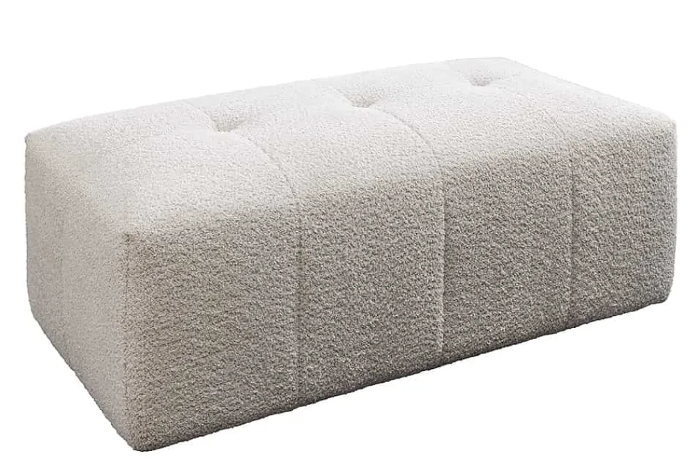 Riess-Ambiente Polsterhocker|Sitzhocker > Moderner Hocker ROYAL 120cm champagner beige Bouclé Federkern Sitzhocker