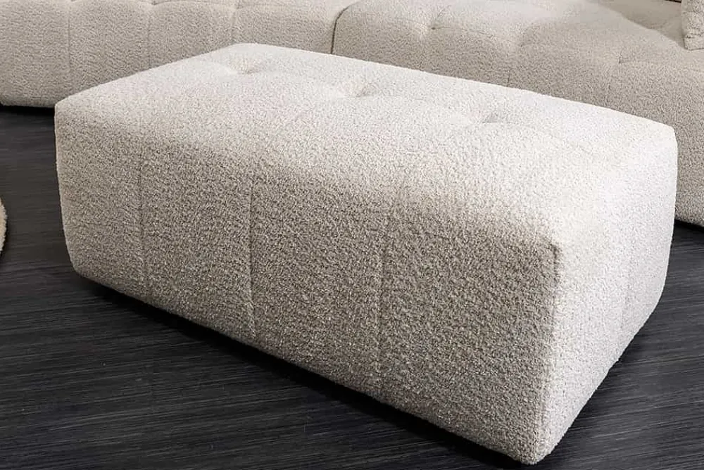 Riess-Ambiente Polsterhocker|Sitzhocker > Moderner Hocker ROYAL 120cm champagner beige Bouclé Federkern Sitzhocker