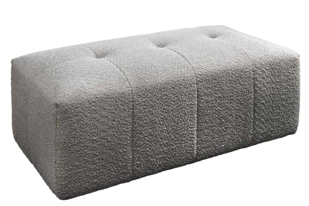 Riess-Ambiente Polsterhocker|Sitzhocker > Moderner Hocker ROYAL 120cm grau Bouclé Federkern Sitzhocker Fußhocker