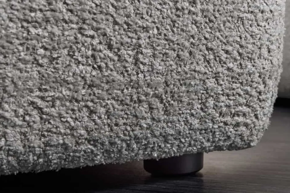 Riess-Ambiente Polsterhocker|Sitzhocker > Moderner Hocker ROYAL 120cm grau Bouclé Federkern Sitzhocker Fußhocker