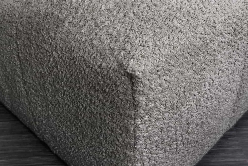 Riess-Ambiente Polsterhocker|Sitzhocker > Moderner Hocker ROYAL 120cm grau Bouclé Federkern Sitzhocker Fußhocker