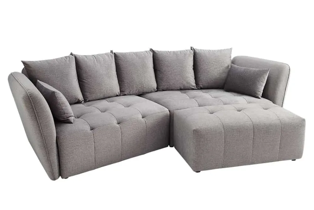 Riess-Ambiente Polsterhocker|Sitzhocker > Moderner Hocker ROYAL 120cm grau Veloursstoff Federkern Sitzhocker