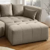 Riess-Ambiente Polsterhocker|Sitzhocker > Moderner Hocker ROYAL 120cm greige Veloursstoff Federkern Sitzhocker