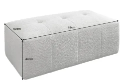 Riess-Ambiente Polsterhocker|Sitzhocker > Moderner Hocker ROYAL 120cm greige Veloursstoff Federkern Sitzhocker