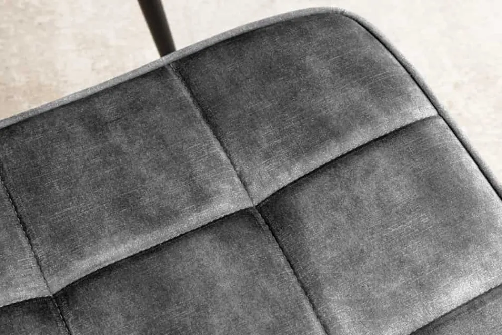 Riess-Ambiente Skandinavisch|Sessel > Moderner Hocker SCANDINAVIA grau Samt schwarze Metallbeine Fußhocker