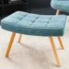 Riess-Ambiente Skandinavisch|Sessel > Moderner Hocker SCANDINAVIA blau Strukturstoff Massivholz-Beine Fußhocker