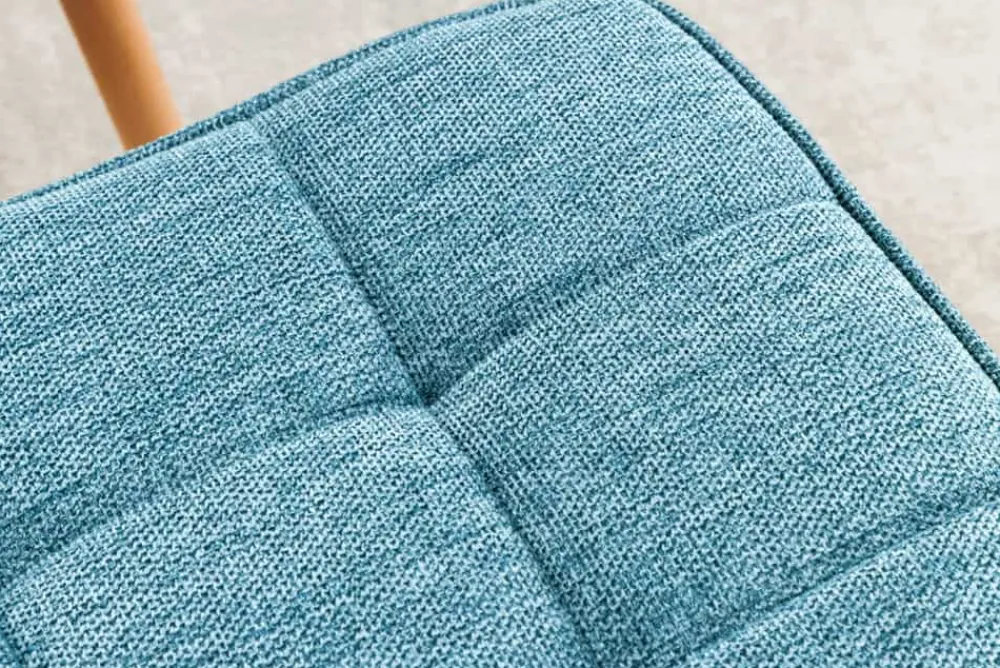 Riess-Ambiente Skandinavisch|Sessel > Moderner Hocker SCANDINAVIA blau Strukturstoff Massivholz-Beine Fußhocker