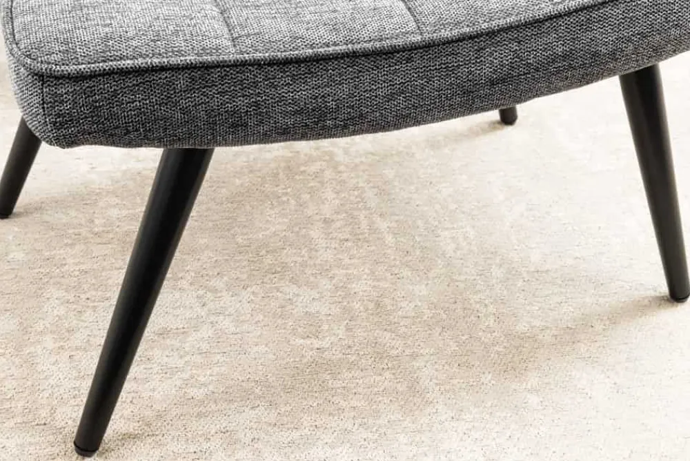 Riess-Ambiente Skandinavisch|Sitzhocker > Moderner Hocker SCANDINAVIA grau Strukturstoff Metallbeine Fußhocker