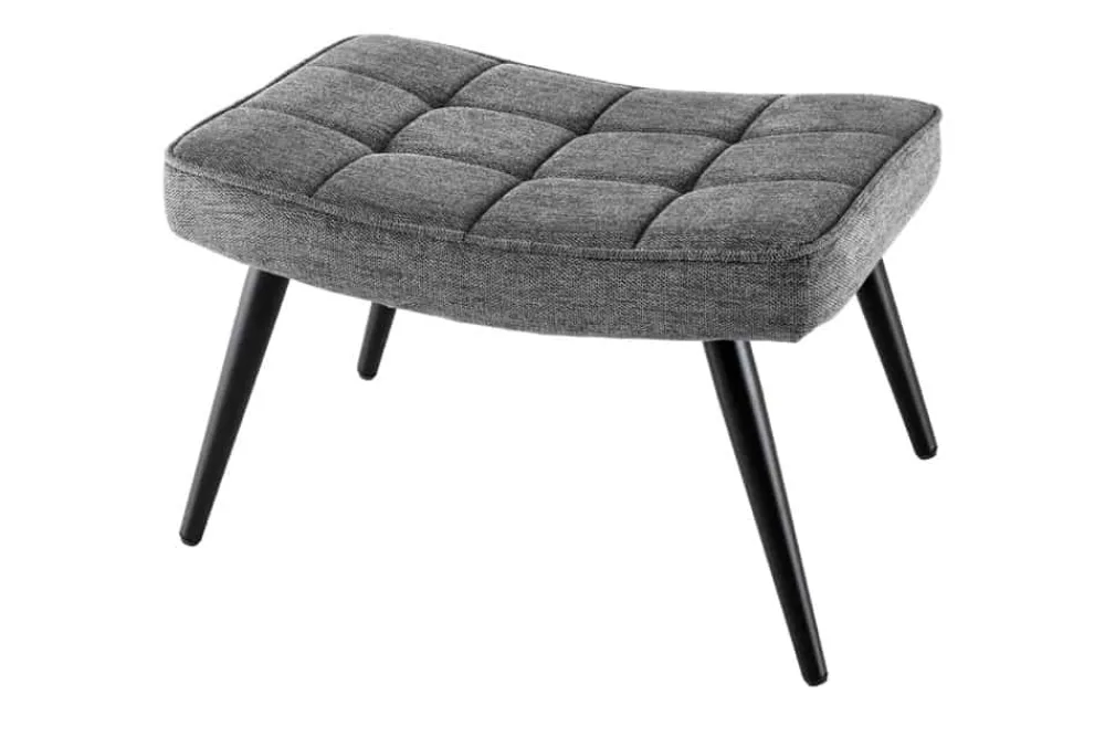 Riess-Ambiente Skandinavisch|Sitzhocker > Moderner Hocker SCANDINAVIA grau Strukturstoff Metallbeine Fußhocker