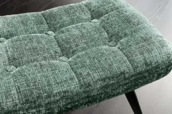 Riess-Ambiente Skandinavisch|Sitzhocker > Moderner Hocker SCANDINAVIA grün Chenille Cremona Metallbeine Fußhocker