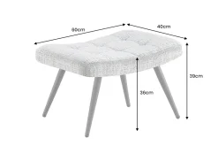 Riess-Ambiente Skandinavisch|Sitzhocker > Moderner Hocker SCANDINAVIA champagner Chenille Cremona Metallbeine Fußhocker