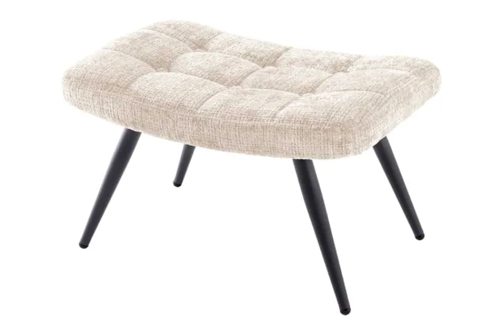 Riess-Ambiente Skandinavisch|Sitzhocker > Moderner Hocker SCANDINAVIA champagner Chenille Cremona Metallbeine Fußhocker