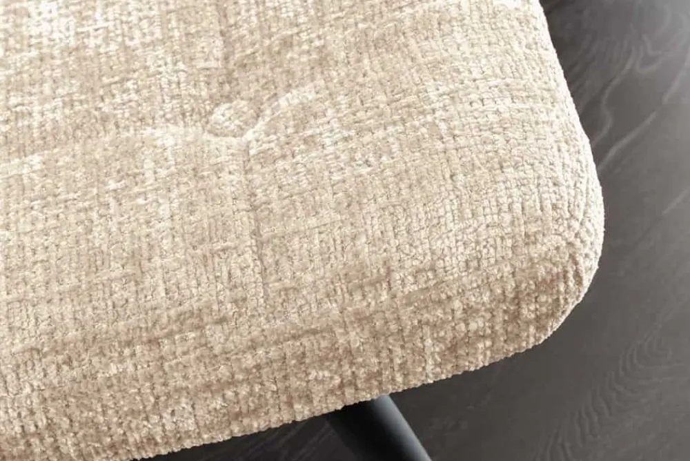 Riess-Ambiente Skandinavisch|Sitzhocker > Moderner Hocker SCANDINAVIA champagner Chenille Cremona Metallbeine Fußhocker