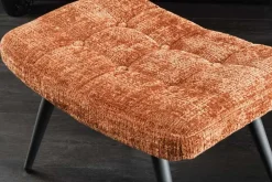 Riess-Ambiente Skandinavisch|Sitzhocker > Moderner Hocker SCANDINAVIA rost braun Chenille Cremona Metallbeine Fußhocker