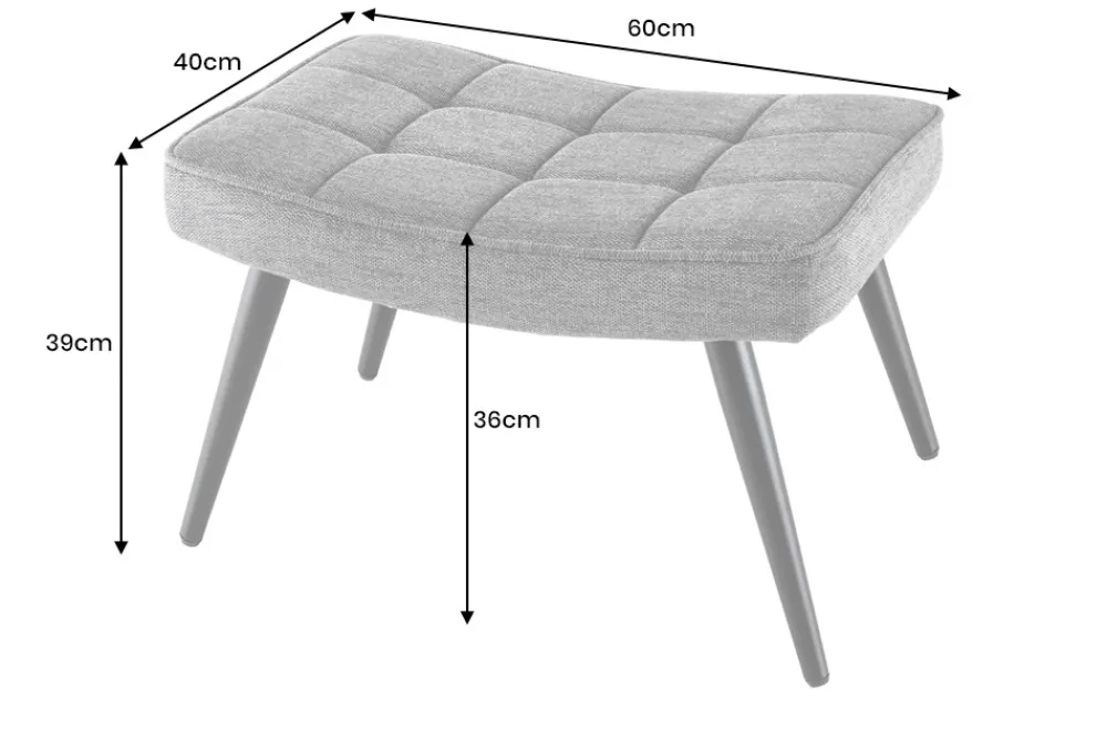 Riess-Ambiente Skandinavisch|Sitzhocker > Moderner Hocker SCANDINAVIA blau Strukturstoff Metallbeine Fußhocker