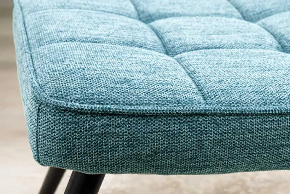 Riess-Ambiente Skandinavisch|Sitzhocker > Moderner Hocker SCANDINAVIA blau Strukturstoff Metallbeine Fußhocker