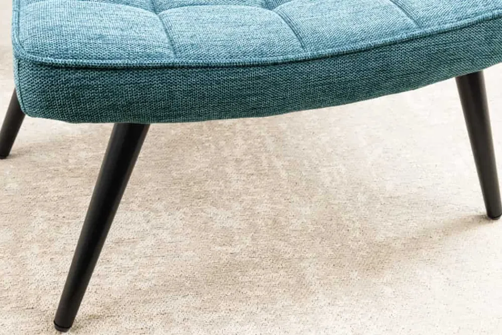 Riess-Ambiente Skandinavisch|Sitzhocker > Moderner Hocker SCANDINAVIA blau Strukturstoff Metallbeine Fußhocker