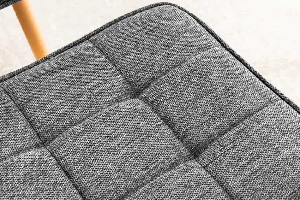 Riess-Ambiente Skandinavisch|Sessel > Moderner Hocker SCANDINAVIA grau Strukturstoff Massivholz-Beine Fußhocker
