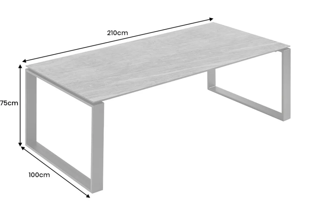 Riess-Ambiente Haus & Garten|Industrial Loft > Moderner In- und Outdoor Esstisch FLOATING 210cm anthrazit Keramik Gartentisch wetterfest