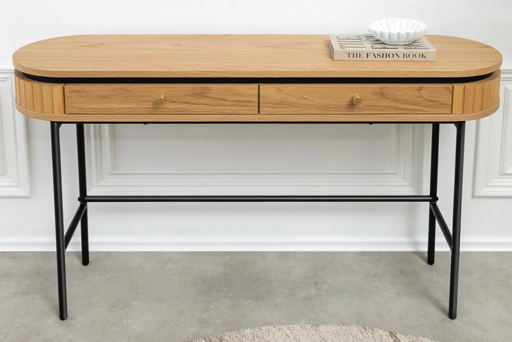 Riess-Ambiente Konsolentische|Bürotische > Moderner Konsolentisch ATELIER 120cm natur Eiche schwarz mit Schublade