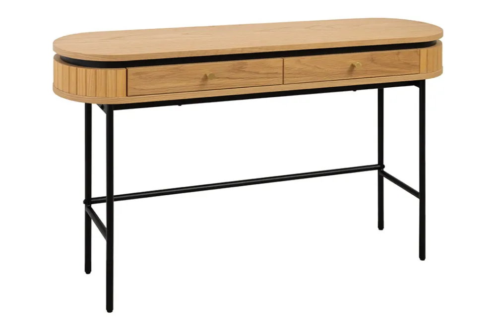 Riess-Ambiente Konsolentische|Bürotische > Moderner Konsolentisch ATELIER 120cm natur Eiche schwarz mit Schublade