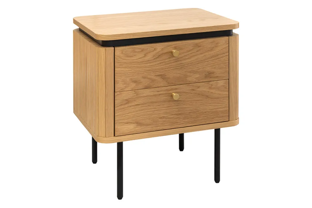 Riess-Ambiente Nachttische > Moderner Nachttisch ATELIER 55cm Eiche Beistelltisch mit Schubladen